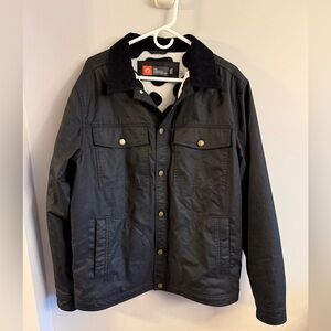 The American Outdoorsman Waxed Jacket Mens M Black Corduroy Collar Barn Coat